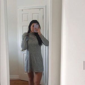 Cotton longsleeve turtle neck dress
